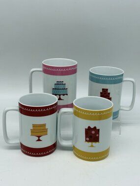 Cake Boss Icing And Cake Mini Cake Mug Set Of 4 Porcelain Old School Retro